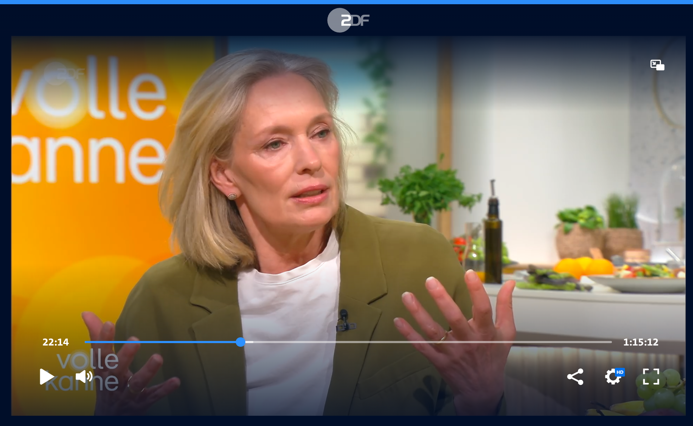 Katja Weitzenböck bei "Volle Kanne" im ZDF (ab 20m48s)